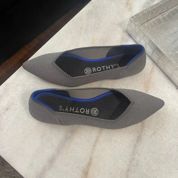 Rothy's The Point Flat-Gray - Picture 4 of 12